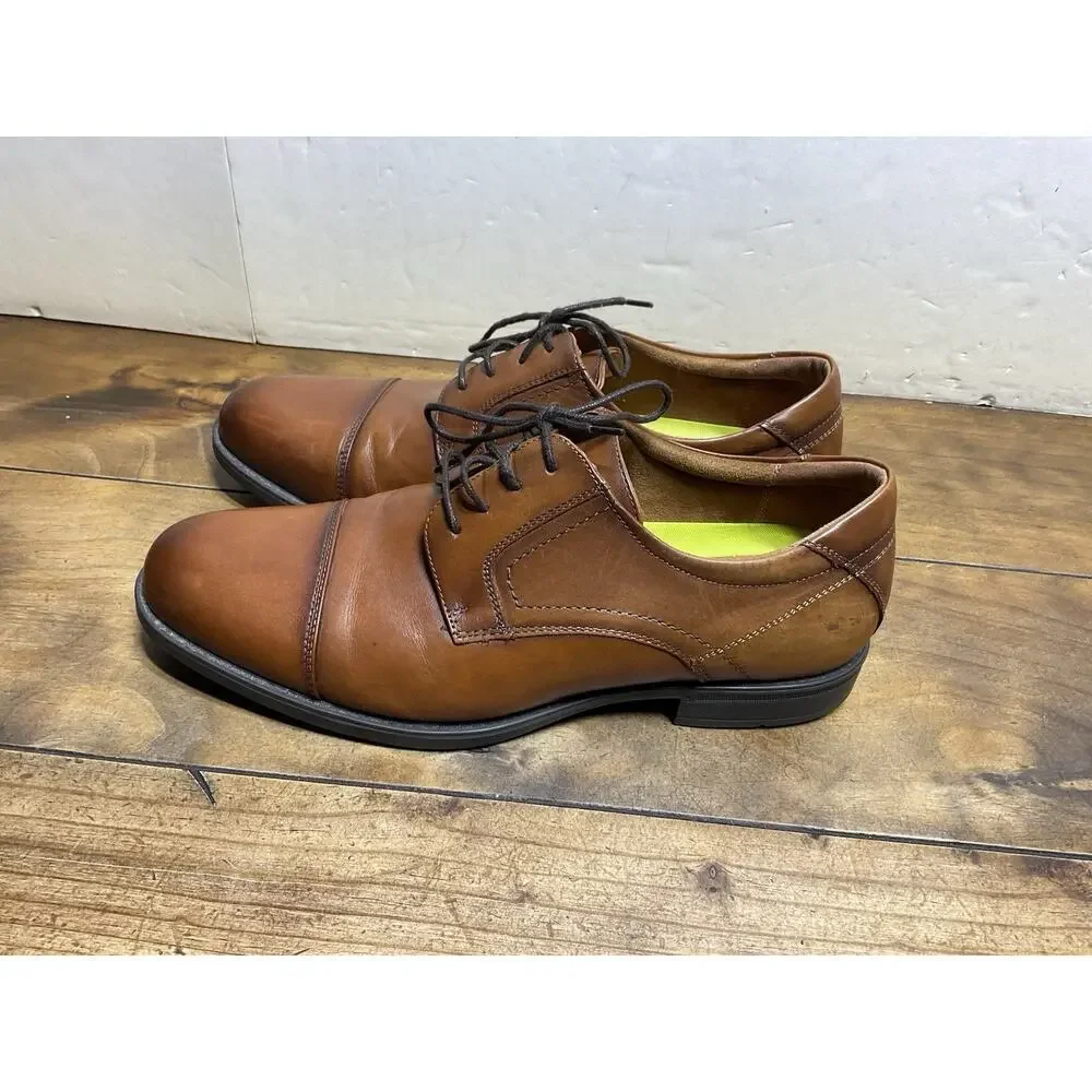 Florsheim Mens Brown Leather Cap Toe Oxford Comfortech Dress Shoes 11568-221 12D